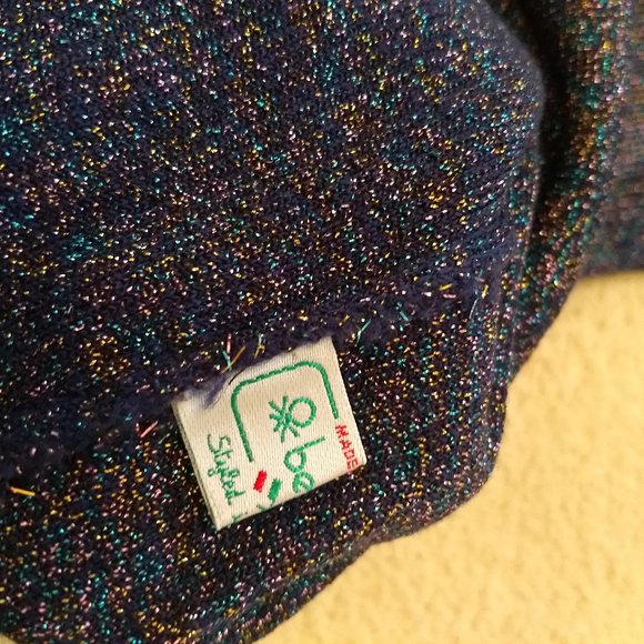 vintage 80s Benetton sleeveless metallic knit sweater dress NWOT - Picture 7 of 12